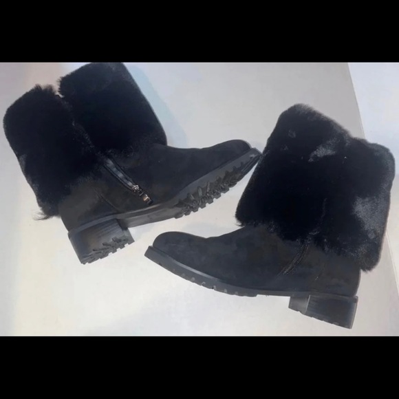 Midnight Velvet Sequined Buckled Fur & Suede Women’s Boots SIZE: 10 - Picture 5 of 11